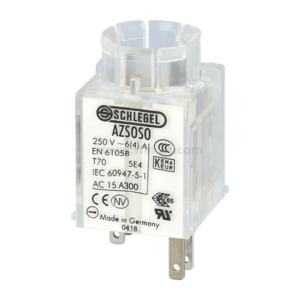 Schlegel AZSOSO contact block for E-Stops with failure switch-off Momentary 3 / 6 mm Faston Terminals 2.8 X 0.8 Mm 2 x NC AZSOSO