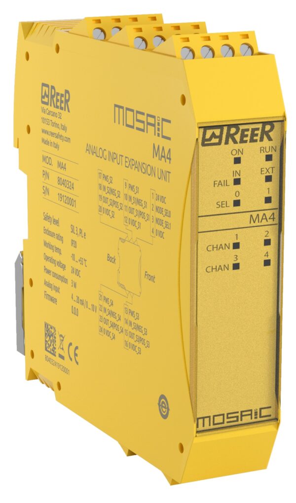 MOSAIC_MA4-1.jpg ReeR MOSAIC Analog Input Expansion Unit for M1 (Safety PLC)