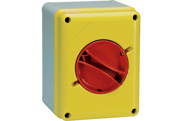 P208164 CAM-SZ ISOLATOR SWITCH FOR EMERGENCY WITH RED HANDLE AND YELLOW COVER