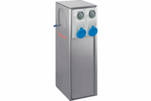 P576400 B-SMART STAINLESS STEEL AISI 316L BOLLARD FOR CAMPSITES WITH 4 INTERLOCKED SOCKET OUTLETS