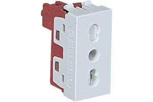P641216 PT60 MODULAR SOCKET 2P+E 10/16A 250V "BIVALENTE" ITALIAN STANDARD 1 MODULE