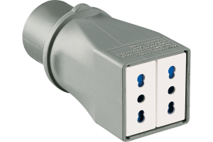 P740002 MULTIPLAY ADAPTOR IEC PLUG - 2 DOMESTIC SOCKETS TYPE P17/11 16A 200-250V 50-60Hz