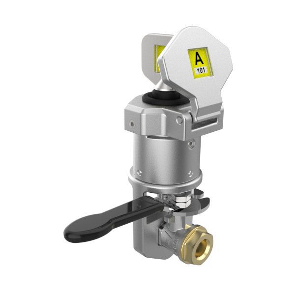 Idem SS-MV-FCL-1/4: SS Mini Valve Interlock Key Free Locked Closed 1/4 BSPP