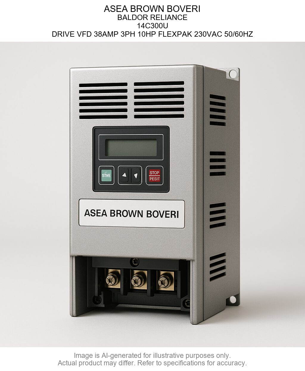 ASEA BROWN BOVERI; BALDOR RELIANCE; 14C300U; DRIVE Variable Frequency Drive 38AMP 3PH 10HP FLEXPAK 230VAC 50/60HZ