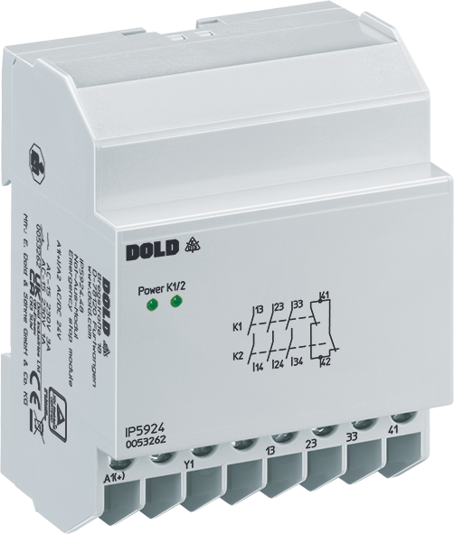 DOLD 0053260: IP5924.02 AC/DC24V Emergency stop module