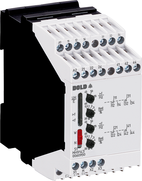 MH9143_600x600.png DOLD 0060945: MH9143.38 +/-5Hz UH AC/DC110-230V Mains Frequency Monitor