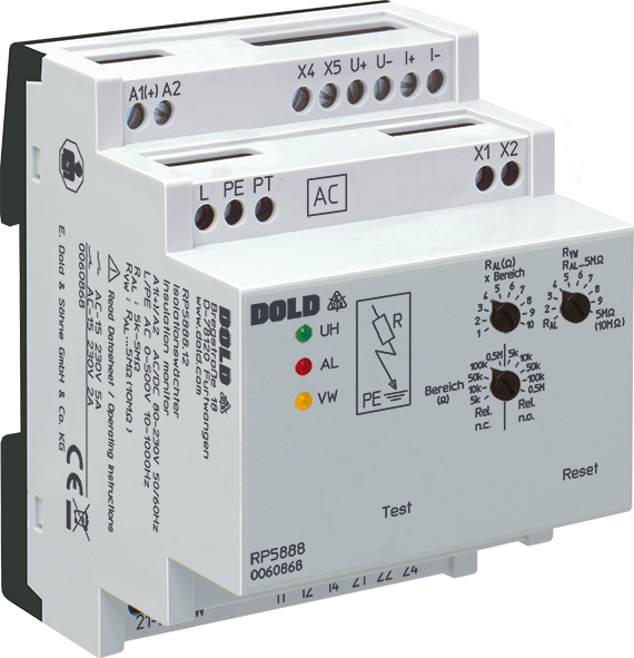 DOLD 0060656: RP5888.12 AC/DC24-80V 5K...5M-OHM Insulation monitor