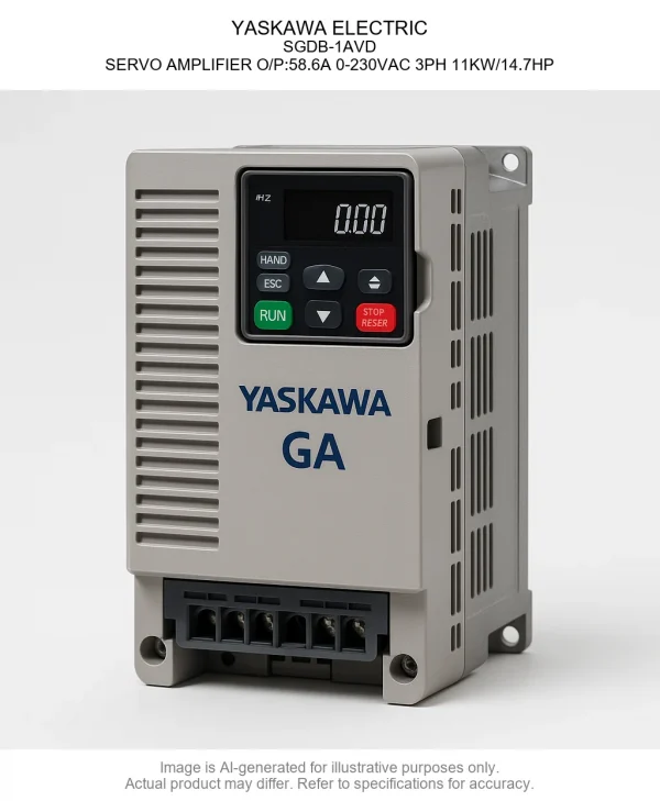 YASKAWA ELECTRIC; SGDB-1AVD; SERVO AMPLIFIER O/P:58.6A 0-230VAC 3PH 11KW/14.7HP